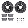 7512-59022 Drilled/Slotted Brake Rotors w/5000 Advanced Brake Pads Kit & Hardware [Silver], 1997-1997 Acura/Honda, Position: Rea - image 1