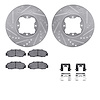 7512-59023 Drilled/Slotted Brake Rotors w/5000 Advanced Brake Pads Kit & Hardware [Silver], 1991-1997 Acura/Honda, Position: Fro - image 1