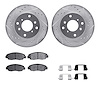 7512-59027 Drilled/Slotted Brake Rotors w/5000 Advanced Brake Pads Kit & Hardware [Silver], 1998-2002 Acura/Honda, Position: Fro - image 1