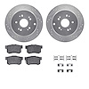 7512-59041 Drilled/Slotted Brake Rotors w/5000 Advanced Brake Pads Kit & Hardware [Silver], 2007-2012 Acura/Honda, Position: Rea - image 1