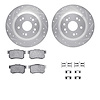 7512-59045 Drilled/Slotted Brake Rotors w/5000 Advanced Brake Pads Kit & Hardware [Silver], 2010-2015 Acura/Honda, Position: Rea - image 1