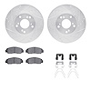 7512-59063 Drilled/Slotted Brake Rotors w/5000 Advanced Brake Pads Kit & Hardware [Silver], 2003-2021 Acura/Honda, Position: Fro - image 1