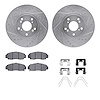 7512-59066 Drilled/Slotted Brake Rotors w/5000 Advanced Brake Pads Kit & Hardware [Silver], 1999-2014 Acura/Honda, Position: Fro - image 1