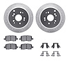 7512-59073 Drilled/Slotted Brake Rotors w/5000 Advanced Brake Pads Kit & Hardware [Silver], 2002-2004 Acura/Honda, Position: Rea - image 1