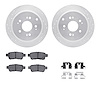 7512-59079 Drilled/Slotted Brake Rotors w/5000 Advanced Brake Pads Kit & Hardware [Silver], 2005-2010 Acura/Honda, Position: Rea - image 1