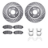 7512-59085 Drilled/Slotted Brake Rotors w/5000 Advanced Brake Pads Kit & Hardware [Silver], 2007-2016 Acura/Honda, Position: Fro - image 1