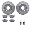7512-59091 Drilled/Slotted Brake Rotors w/5000 Advanced Brake Pads Kit & Hardware [Silver], Fits Select Acura/Honda, Position: R - image 1