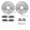 7512-59097 Drilled/Slotted Brake Rotors w/5000 Advanced Brake Pads Kit & Hardware [Silver], 2016-2016 Acura/Honda, Position: Rea - image 1