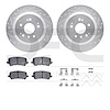 7512-59103 Drilled/Slotted Brake Rotors w/5000 Advanced Brake Pads Kit & Hardware [Silver], Fits Select Acura/Honda, Position: R - image 1