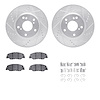 7512-59113 Drilled/Slotted Brake Rotors w/5000 Advanced Brake Pads Kit & Hardware [Silver], Fits Select Acura/Honda, Position: F - image 1