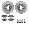7512-59127 Drilled/Slotted Brake Rotors w/5000 Advanced Brake Pads Kit & Hardware [Silver], Fits Select Acura/Honda, Position: R - image 1