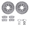 7512-59129 Drilled/Slotted Brake Rotors w/5000 Advanced Brake Pads Kit & Hardware [Silver], 1979-1982 Acura/Honda, Position: Fro - image 1
