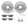 7512-59132 Drilled/Slotted Brake Rotors w/5000 Advanced Brake Pads Kit & Hardware [Silver], 2018-2020 Acura/Honda, Position: Rea - image 1
