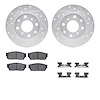 7512-59138 Drilled/Slotted Brake Rotors w/5000 Advanced Brake Pads Kit & Hardware [Silver], 1984-1987 Acura/Honda, Position: Fro - image 1
