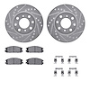 7512-59149 Drilled/Slotted Brake Rotors w/5000 Advanced Brake Pads Kit & Hardware [Silver], 1985-1989 Acura/Honda, Position: Fro - image 1