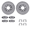 7512-59159 Drilled/Slotted Brake Rotors w/5000 Advanced Brake Pads Kit & Hardware [Silver], 1988-1991 Acura/Honda, Position: Fro - image 1