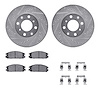 7512-59162 Drilled/Slotted Brake Rotors w/5000 Advanced Brake Pads Kit & Hardware [Silver], 1986-1989 Acura/Honda, Position: Fro - image 1