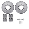 7512-63017 Drilled/Slotted Brake Rotors w/5000 Advanced Brake Pads Kit & Hardware [Silver], 1973-1979 Mercedes-Benz, Position: F - image 1