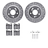 7512-63030 Drilled/Slotted Brake Rotors w/5000 Advanced Brake Pads Kit & Hardware [Silver], 1990-1995 Mercedes-Benz, Position: R - image 1