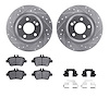7512-63061 Drilled/Slotted Brake Rotors w/5000 Advanced Brake Pads Kit & Hardware [Silver], 2012-2016 Mercedes-Benz, Position: R - image 1