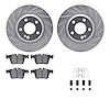 7512-63068 Drilled/Slotted Brake Rotors w/5000 Advanced Brake Pads Kit & Hardware [Silver], Fits Select Mercedes-Benz, Position: - image 1