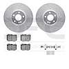 7512-63069 Drilled/Slotted Brake Rotors w/5000 Advanced Brake Pads Kit & Hardware [Silver], Fits Select Mercedes-Benz, Position: - image 1