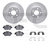 7512-63080 Drilled/Slotted Brake Rotors w/5000 Advanced Brake Pads Kit & Hardware [Silver], 2014-2015 Mercedes-Benz, Position: R - image 1