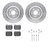 7512-63083 Drilled/Slotted Brake Rotors w/5000 Advanced Brake Pads Kit & Hardware [Silver], 2000-2005 Mercedes-Benz, Position: R - image 1