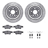 7512-63107 Drilled/Slotted Brake Rotors w/5000 Advanced Brake Pads Kit & Hardware [Silver], 2006-2012 Mercedes-Benz, Position: R - image 1