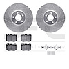 7512-63143 Drilled/Slotted Brake Rotors w/5000 Advanced Brake Pads Kit & Hardware [Silver], 2015-2021 Mercedes-Benz, Position: F - image 1