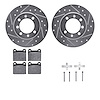 7512-65001 Drilled/Slotted Brake Rotors w/5000 Advanced Brake Pads Kit & Hardware [Silver], 1969-1973 GM, Position: Front - image 1