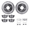 7512-67012 Drilled/Slotted Brake Rotors w/5000 Advanced Brake Pads Kit & Hardware [Silver], 1984-1984 Infiniti/Nissan, Position: - image 1