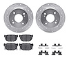 7512-67029 Drilled/Slotted Brake Rotors w/5000 Advanced Brake Pads Kit & Hardware [Silver], 1989-1998 Infiniti/Nissan, Position: - image 1