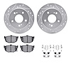 7512-67031 Drilled/Slotted Brake Rotors w/5000 Advanced Brake Pads Kit & Hardware [Silver], 1989-1990 Infiniti/Nissan, Position: - image 1