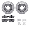7512-67036 Drilled/Slotted Brake Rotors w/5000 Advanced Brake Pads Kit & Hardware [Silver], 1991-2001 Infiniti/Nissan, Position: - image 1