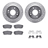 7512-67037 Drilled/Slotted Brake Rotors w/5000 Advanced Brake Pads Kit & Hardware [Silver], 2000-2006 Infiniti/Nissan, Position: - image 1