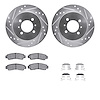 7512-67038 Drilled/Slotted Brake Rotors w/5000 Advanced Brake Pads Kit & Hardware [Silver], 1991-1994 Infiniti/Nissan, Position: - image 1