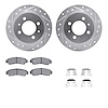 7512-67039 Drilled/Slotted Brake Rotors w/5000 Advanced Brake Pads Kit & Hardware [Silver], 1991-2006 Infiniti/Nissan, Position: - image 1