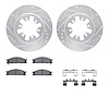 7512-67049 Drilled/Slotted Brake Rotors w/5000 Advanced Brake Pads Kit & Hardware [Silver], 1985-2012 Infiniti/Nissan, Position: - image 1
