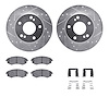 7512-67051 Drilled/Slotted Brake Rotors w/5000 Advanced Brake Pads Kit & Hardware [Silver], 1997-1998 Infiniti/Nissan, Position: - image 1