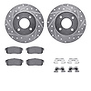 7512-67059 Drilled/Slotted Brake Rotors w/5000 Advanced Brake Pads Kit & Hardware [Silver], 2004-2006 Infiniti/Nissan, Position: - image 1