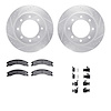 7512-67095 Drilled/Slotted Brake Rotors w/5000 Advanced Brake Pads Kit & Hardware [Silver], 2012-2021 Infiniti/Nissan, Position: - image 1