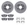 7512-67103 Drilled/Slotted Brake Rotors w/5000 Advanced Brake Pads Kit & Hardware [Silver], 1991-2017 Infiniti/Nissan, Position: - image 1