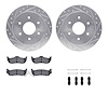 7512-67106 Drilled/Slotted Brake Rotors w/5000 Advanced Brake Pads Kit & Hardware [Silver], 2004-2015 Infiniti/Nissan, Position: - image 1