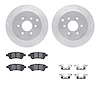 7512-67111 Drilled/Slotted Brake Rotors w/5000 Advanced Brake Pads Kit & Hardware [Silver], 2005-2012 Infiniti/Nissan, Position: - image 1