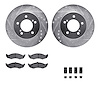 7512-67115 Drilled/Slotted Brake Rotors w/5000 Advanced Brake Pads Kit & Hardware [Silver], 1996-2002 Ford/Lincoln/Mercury/Mazda - image 1