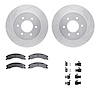 7512-67121 Drilled/Slotted Brake Rotors w/5000 Advanced Brake Pads Kit & Hardware [Silver], Fits Select Infiniti/Nissan, Positio - image 1