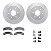 7512-67123 Drilled/Slotted Brake Rotors w/5000 Advanced Brake Pads Kit & Hardware [Silver], Fits Select Infiniti/Nissan, Positio - image 1