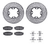 7512-67126 Drilled/Slotted Brake Rotors w/5000 Advanced Brake Pads Kit & Hardware [Silver], 1979-1983 Infiniti/Nissan, Position: - image 1