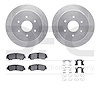 7512-67131 Drilled/Slotted Brake Rotors w/5000 Advanced Brake Pads Kit & Hardware [Silver], Fits Select Infiniti/Nissan, Positio - image 1